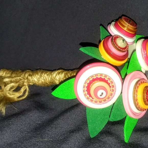 The "Sammy May" Handmade Button Bouquet - Picture 8 of 11